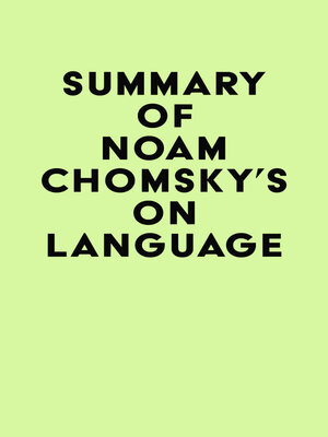 cover image of Summary of Noam Chomsky's On Language